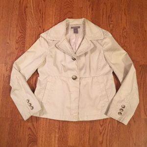 Ann Taylor 100% khaki cotton canvas jacket